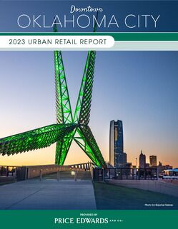 Price Edwards and Company's OKC Urban Retail Report with image of Skydance bridge