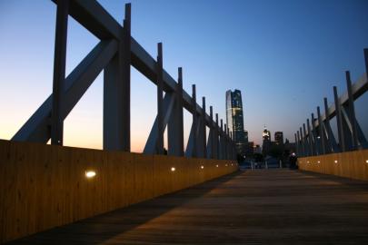 Downtown with bridge