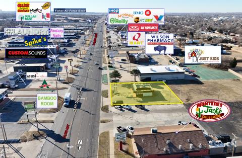 retail freestanding building for sale Midwest City, Ok retailer aerial