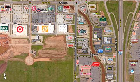 Retail space for Lease adjacent to Kohl's on Telephone Rd, Moore, Ok aerial