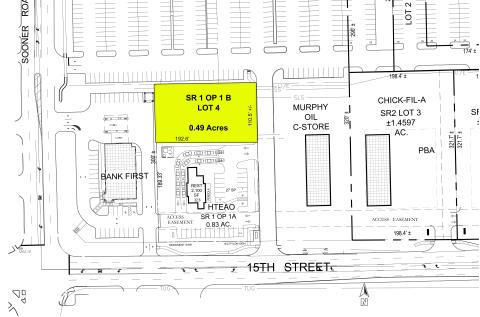pad site for ground lease Midwest City, OK site plan