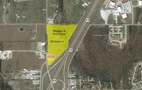 Land for lease in Durant, OK aerial