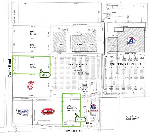 retail pad site for ground lease, Lawton, OK site plan