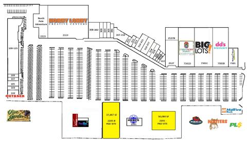 Walnut Square - Pad Sites retail space for lease or build to suit Oklahoma City, OK site plan