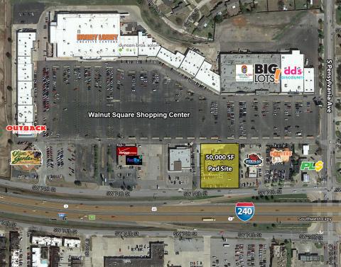 Walnut Square - Pad Site retail space for lease or build to suit Oklahoma City, OK aerial