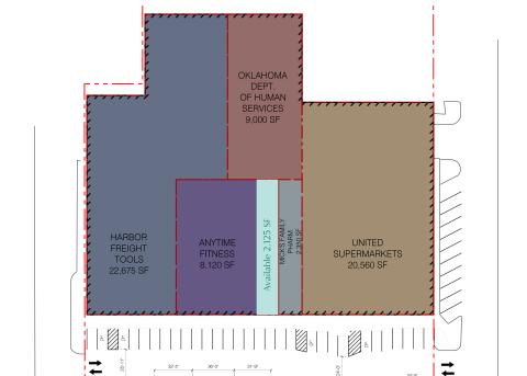 site plan for retail space for lease in Woodward, OK