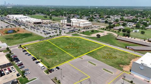 retail lot for sale Midwest City, Ok aerial