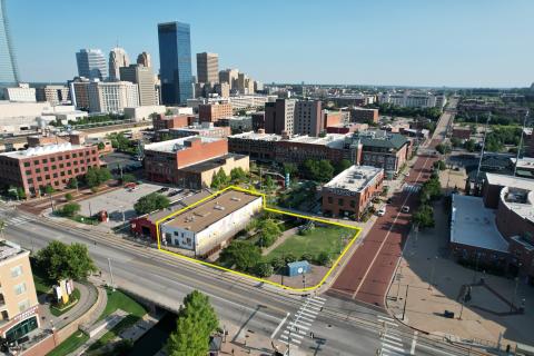 retail mixed use plus land in downtown Oklahoma City, OK aerial