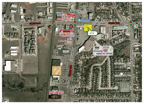 Aerial - close up view of Retail Pad Site For Sale, Edmond, OK