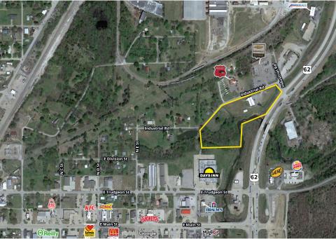 warehouse and retail development site for sale, Henryetta, OK retail aerial