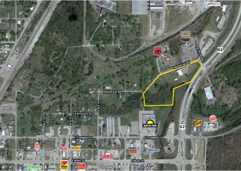 warehouse and retail development site for sale, Henryetta, OK retail aerial