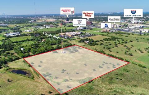agriculture, grow, residential land  for sale north Oklahoma City, OK aerial