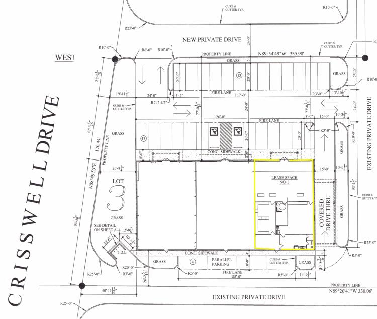 pharmacy space of lease Durant, OK site plan