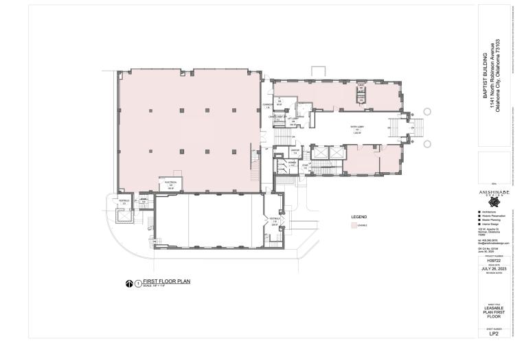 ofc building for lease downtown OKlahoma City, Ok 1st flr floor plan