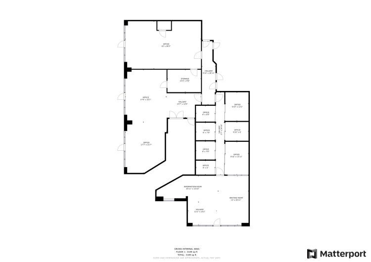 office or retail space for lease, downtown Oklahoma City, Ok floor plan