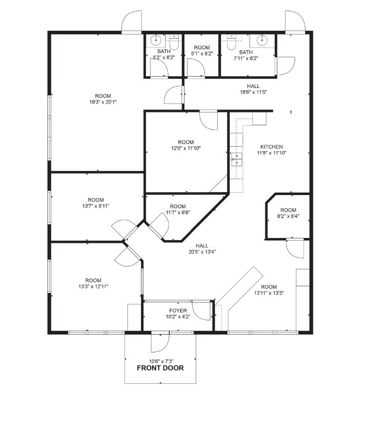 retail/ofc space for lease Durant, OK floor plan