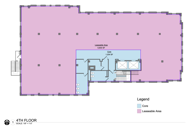ofc building for lease downtown OKlahoma City, Ok 4th flr floor plan