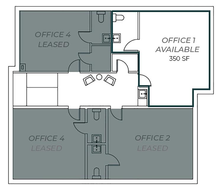 office executive suite for lease, Oklahoma City, OK floor plan