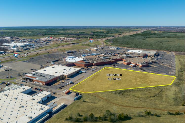 retail 4.7 acres for ground lease or build to suit Shawnee, OK aerial
