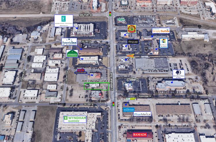 Restaurant building for lease, Oklahoma City, Ok aerial