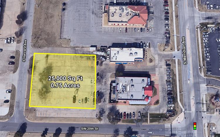 S Meridian Ave ground lease or build to suit available- Oklahoma City, OK close up aerial