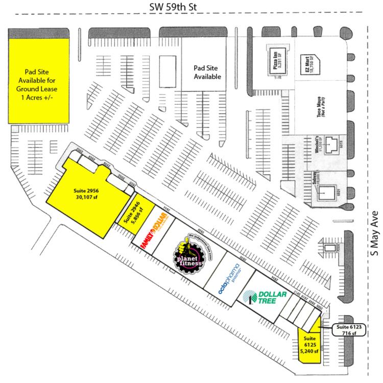 Almonte Shopping Center retail space for lease in Oklahoma City site plan