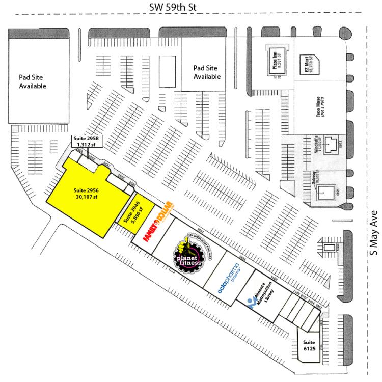 Almonte Shopping Center retail space for lease in Oklahoma City site plan