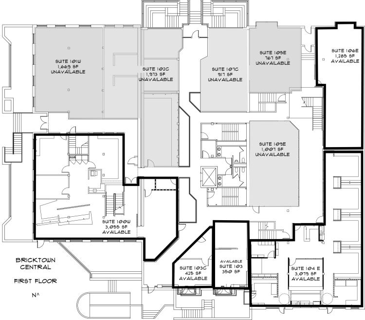 Bricktown Central office space for lease in Oklahoma City, OK  1st floor-floor plan