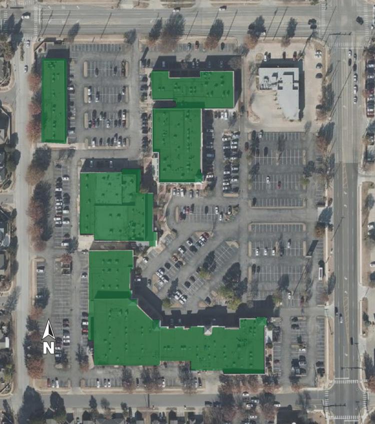 Brookhaven Village retail space for lease in Norman, OK aerial view of Center