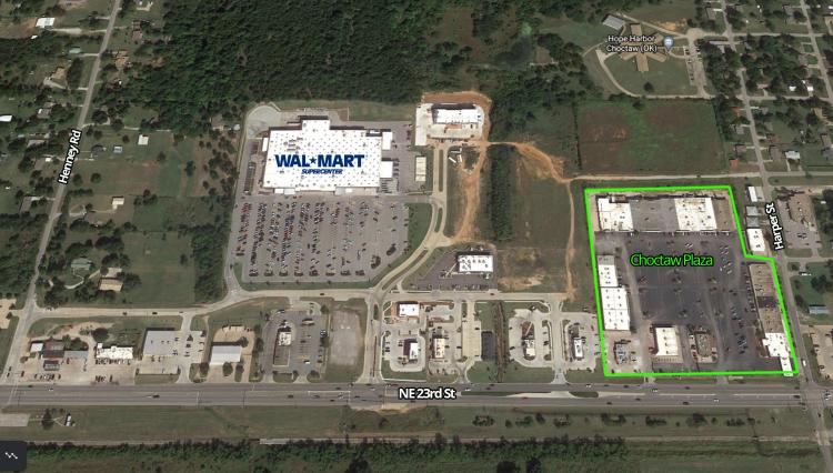 Big Box retail space for lease Choctaw, OK aerial