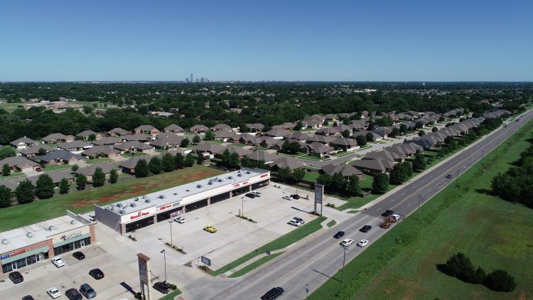 retail strip center space for lease south east Oklahoma City, OK aerial2