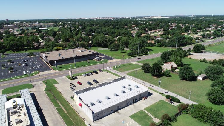 Legacy Center retail space for lease Midwest City, Ok drone photo