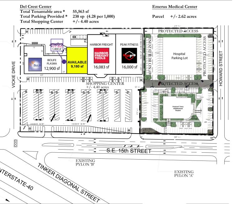 anchor retail space for lease Del City, OK site plan