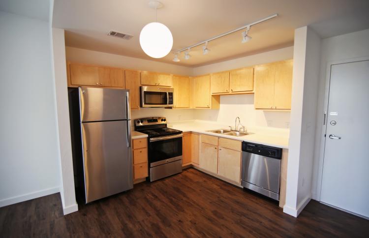 Stainless Steel Appliances with over the stove Microwave