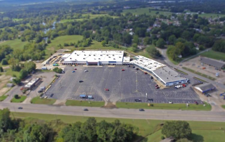 Eastgate Shopping Center retail for lease, Sallisaw, OK aerial