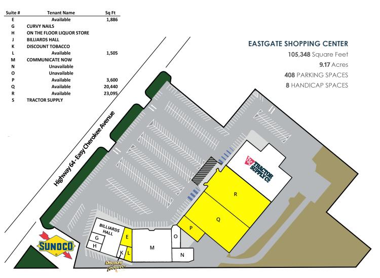 Eastgate Shopping Center retail for lease, Sallisaw, OK site plan