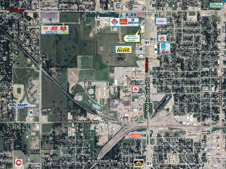 retail space for lease Enid, Ok retailer aerial