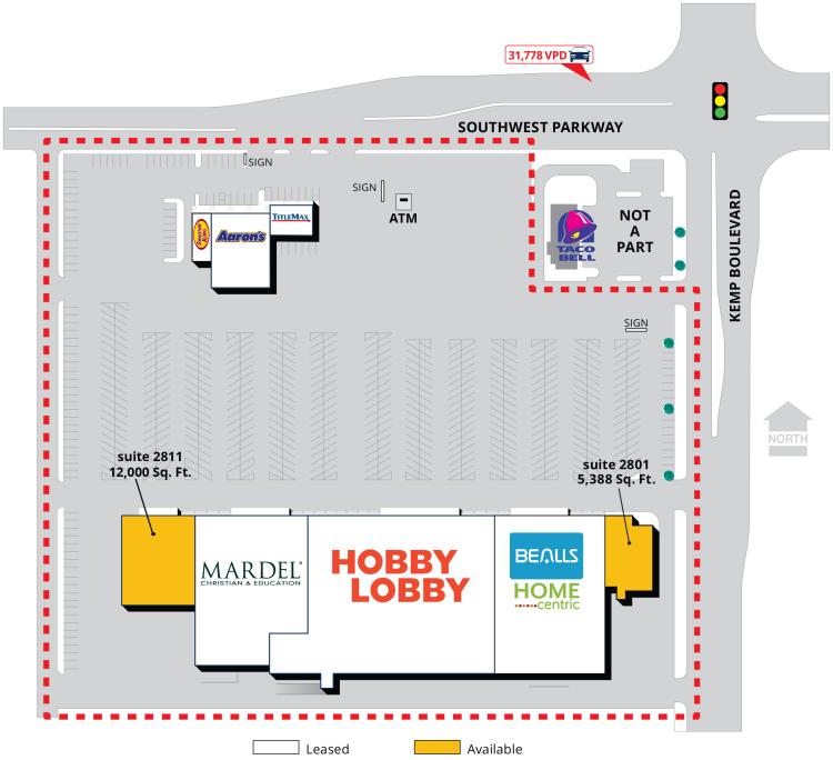 Hobby Lobby Plaza, Wichita Falls, Tx retail space for lease site plan