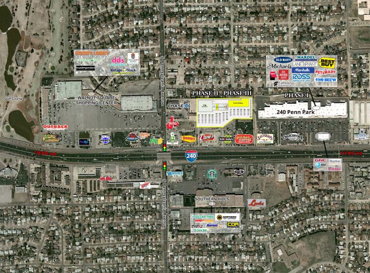 aerial for retail space for lease in south Oklahoma City, Ok