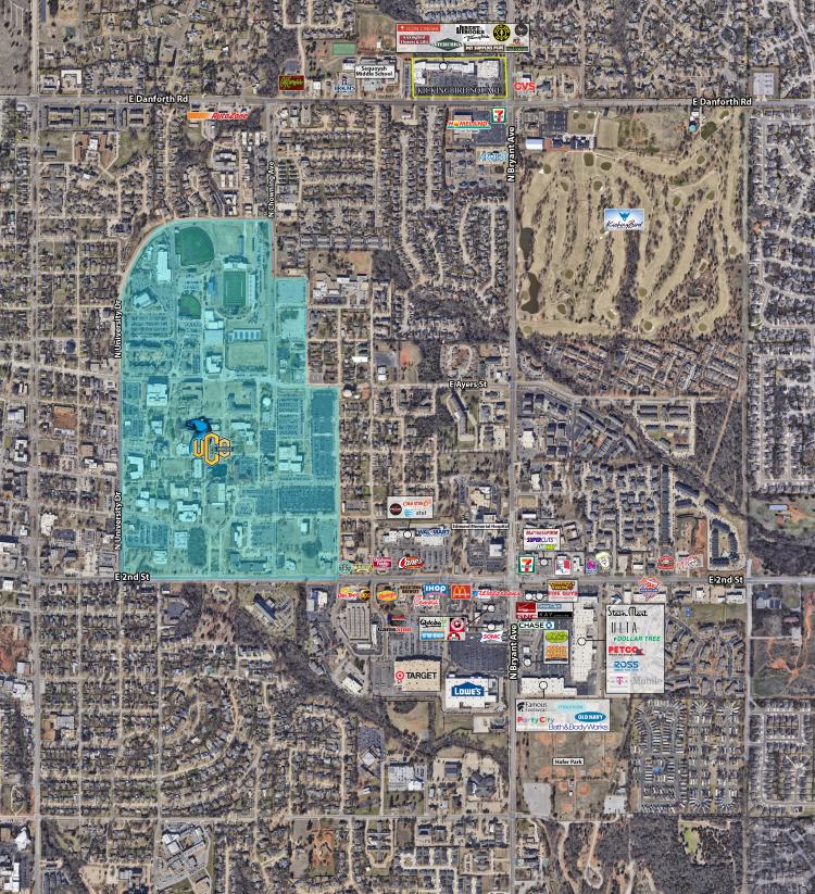 retail space for lease in Kickingbird Square, Edmond, Ok aerial