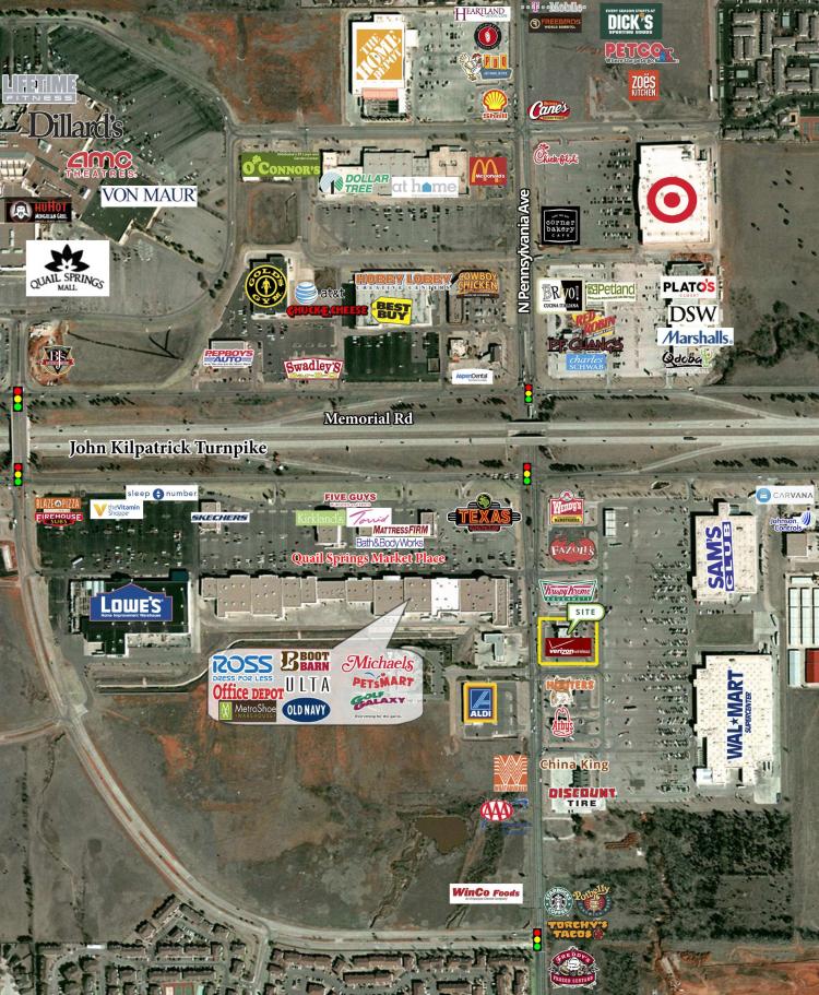 N Pennsylvania Ave retail space for lease Oklahoma City, OK retailer aerial