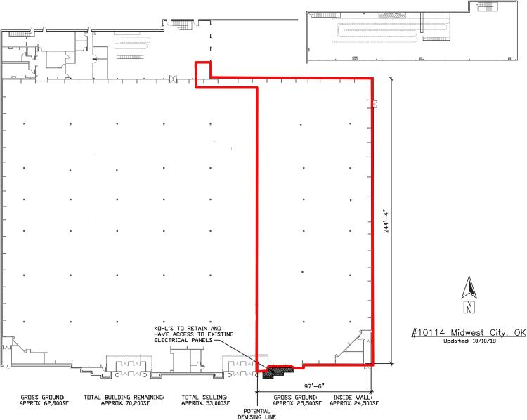 Retail space for Lease adjacent to Kohl's on SE 29th St, Midwest city, OK floor plan