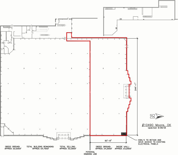 Retail space for Lease adjacent to Kohl's on Telephone Rd, Moore, Ok floor plan