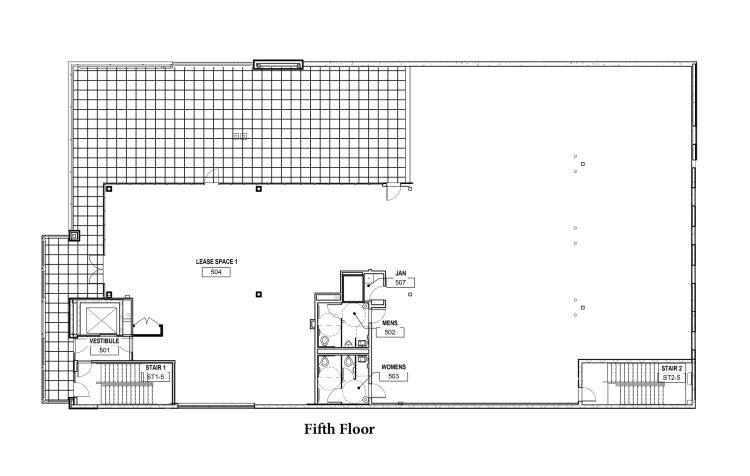 office space for lease in midtown, Oklahoma City, Ok floor plan 5th Floor