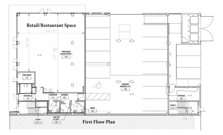 retail space for lease in midtown, Oklahoma City, Ok floor plan 1st Floor