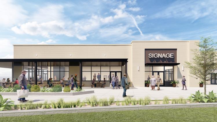 retail for prelease Fall 2024 adjacent to downtown OKlahoma City, OK rendering