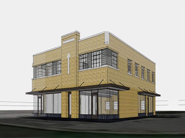 Morgan Building - basement office space for lease rendering