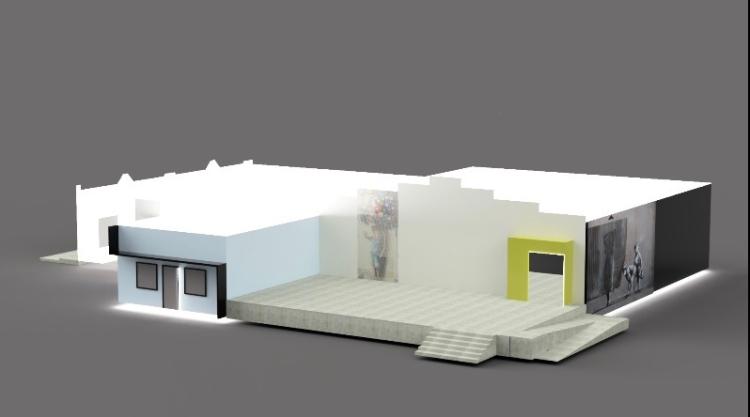 restaurant space for lease in Farmer Market district, Oklahoma city, OK rendering