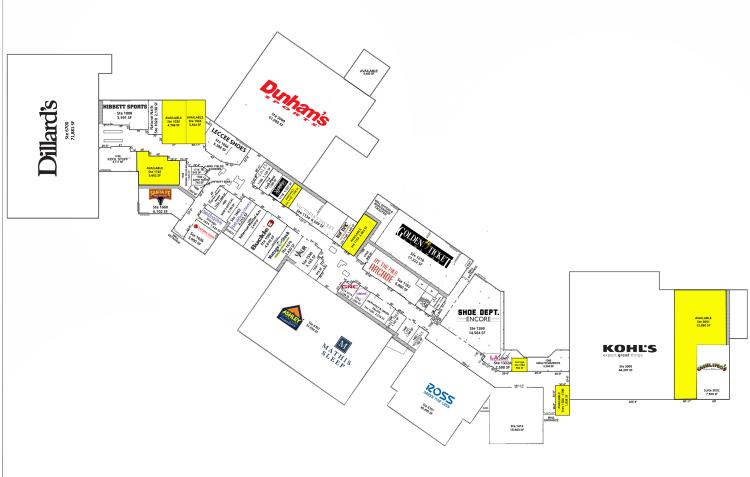 Shawnee Mall for lease, Shawnee, OK site plan