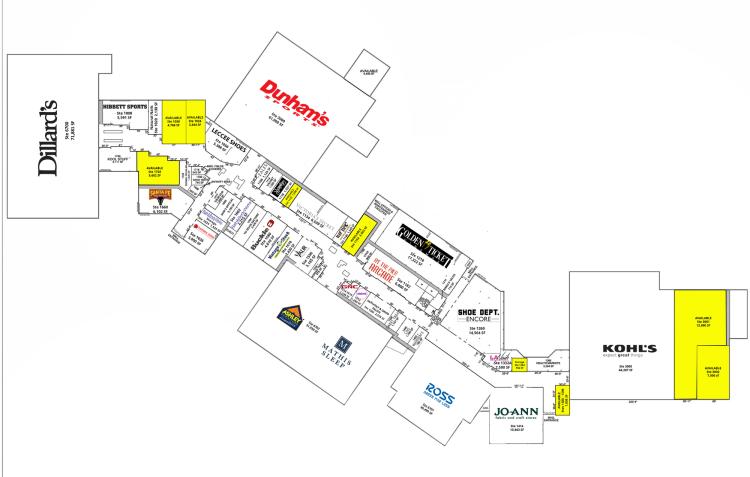 Shawnee Mall for lease, Shawnee, OK site plan